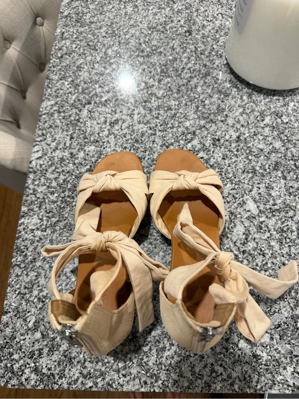 UGG Cream Knot Espadrille Ankle Tie Sandals - Women